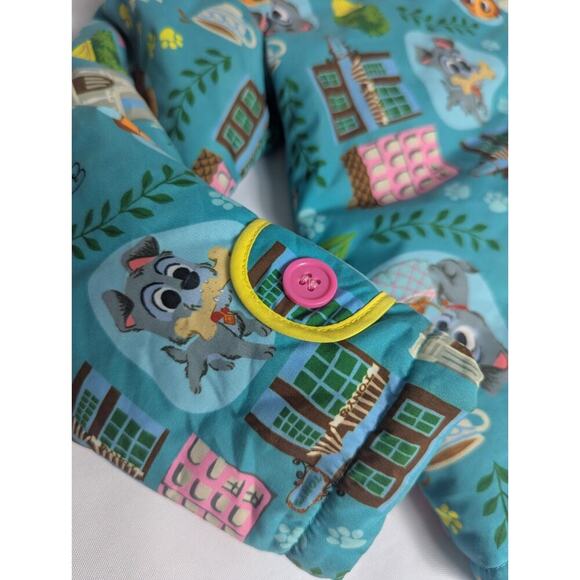 Disney Zip up Hoodie Jacket Lady and The Tramp Snow Rain Blue Girls Size 5 6 - Picture 9 of 11